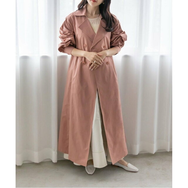 RANDA(ランダ)の【BEIGE】フラワーカッティングトレンチコート レディースのジャケット/アウター(トレンチコート)の商品写真