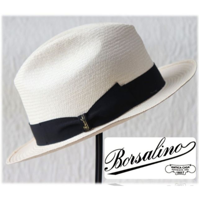 Borsalino - 新品【ボルサリーノ 】パナマハット 麦わら帽子 ショート ...