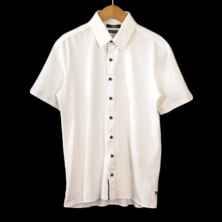 モルガンオム(MORGAN HOMME)のモルガンオム MORGAN HOMME シャツ ストレッチ 半袖 白 ホワイト(シャツ)