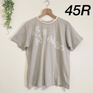 フォーティファイブアール(45R)の美品　45R  大きいサイズ　男女兼用　コットン　プリント　Tシャツ　XL(Tシャツ(半袖/袖なし))