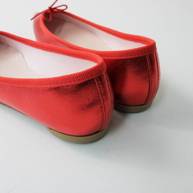 未使用 repetto レペット BRIGITTE ブリジット ポインテッドトゥリボンパンプス  37(約23.5cm)メタリックレッド【2400013235860】