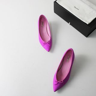 レペット(repetto)の未使用 repetto レペット NOLAN BALLERINA スウェードレザー リボン ポインテッドトゥパンプス 37(約23.5cm)パープル系-.【2400013235822】(ハイヒール/パンプス)