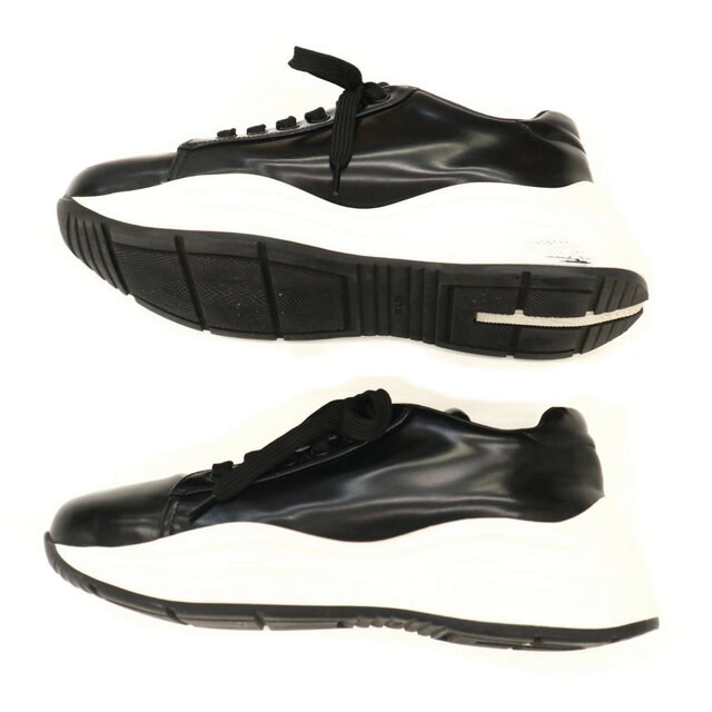 プラダ ロゴ レースアップ スニーカー レディース ブラック PRADA