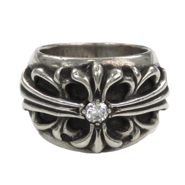 Chrome Hearts(クロムハーツ)のクロムハーツ フローラル クロス ダイヤモンド リング 9号 sterling ダイヤモンド ユニセックス CHROME HEARTS 【中古】 【アパレル・小物】 メンズのアクセサリー(リング(指輪))の商品写真