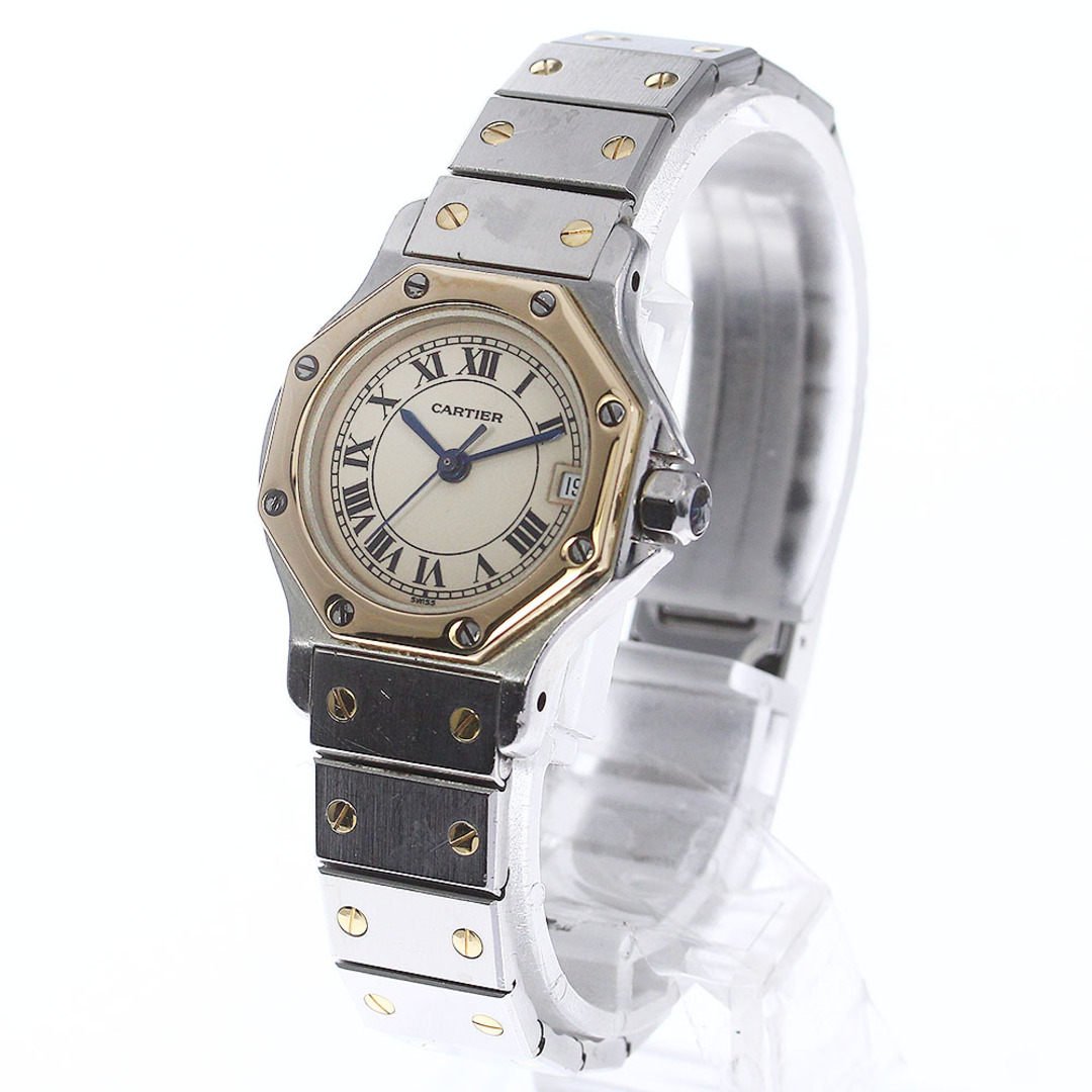 CARTIER】カルティエ サントスオクタゴンSM YGコンビ デイト クォーツ