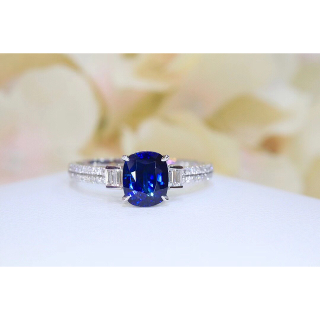 ⭐天然 ロイヤルブルーサファイア ダイヤ リング k18 1.81ct