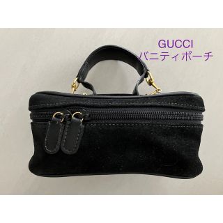 グッチ(Gucci)のGUCCI バニティ 化粧ポーチ　黒(ポーチ)