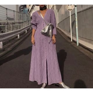 アメリヴィンテージ(Ameri VINTAGE)のAMERI MEDI CRUMPLE COTTON LACE DRESS(ロングワンピース/マキシワンピース)