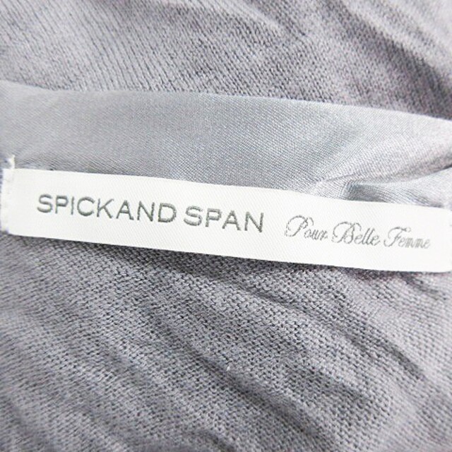 Spick & Span(スピックアンドスパン)のスピック&スパン ニットワンピース ミニ 長袖 クルーネック 薄手 無地 グレー レディースのワンピース(ミニワンピース)の商品写真