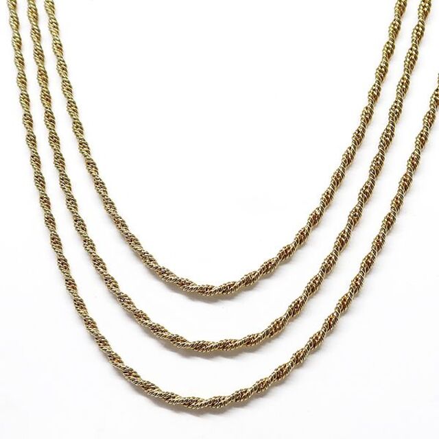 grosse グロッセ 3連 ゴールド カラー ロングネックレス 約92cm