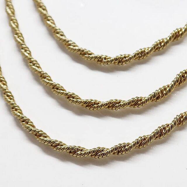 grosse グロッセ 3連 ゴールド カラー ロングネックレス 約92cm