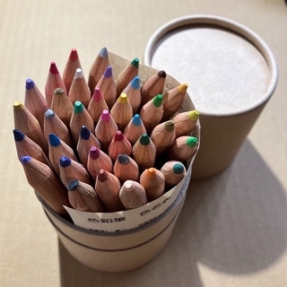ムジルシリョウヒン(MUJI (無印良品))の色鉛筆紙管入り・ハーフサイズ    ３６色・紙管ケース入り(色鉛筆)