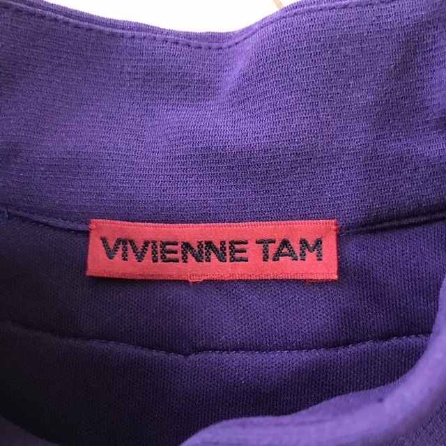 VIVIENNE TAM(ヴィヴィアンタム)のVIVIENNE TAM  チャイナ　ワンピース　パープル レディースのワンピース(ひざ丈ワンピース)の商品写真