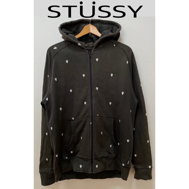 【プレ値・即完モデル】stussy パーカー zip付 サイズL  グレー