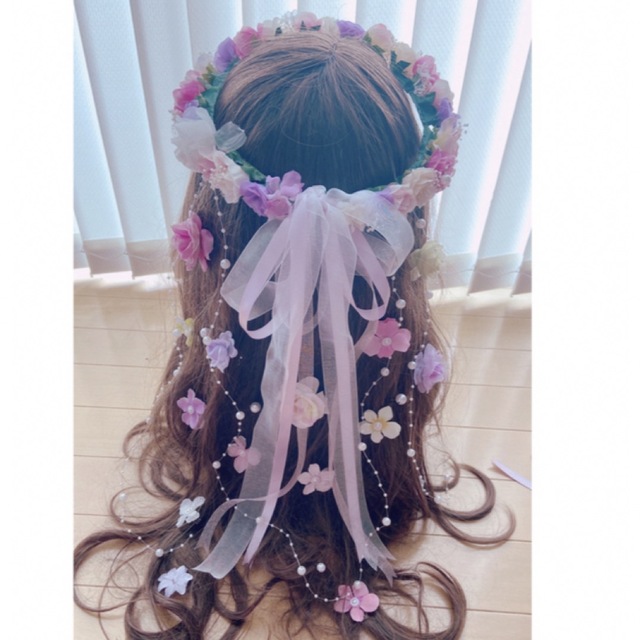 花かんむり♡リストブーケ♡花ピン♡パールライン セット 爆売り