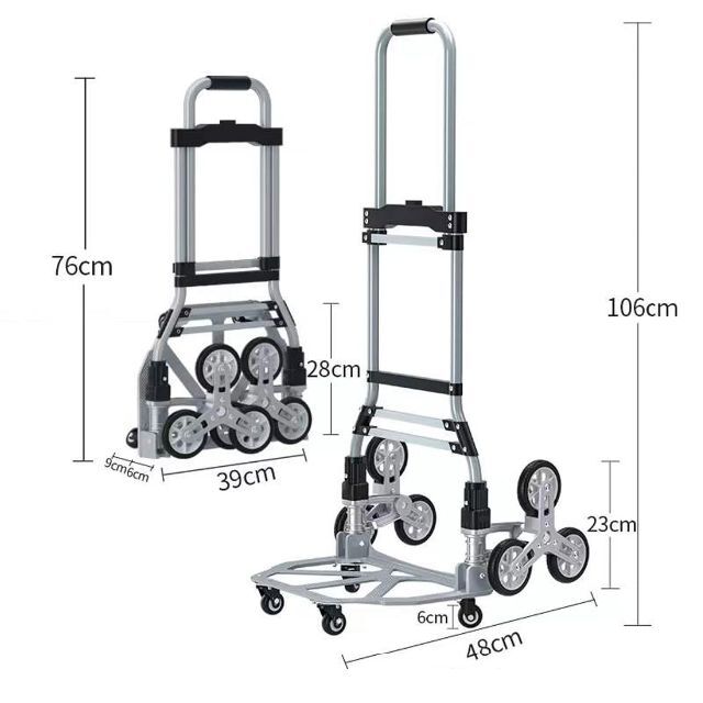 定番のお歳暮 キャリーカート 折りたたみ ハンドキャリー 階段 3輪 10つの車輪 段差 台車 360度回転 静音 大型タイヤ 高さ調節 軽量  耐荷重80KG キャ
