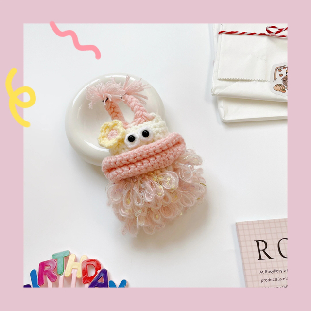 パクパクモンスター もじゃもじゃAirPodsケース(フラワーピンク パクパクモンスター もじゃもじゃAirPodsケース(フラワーピンク
