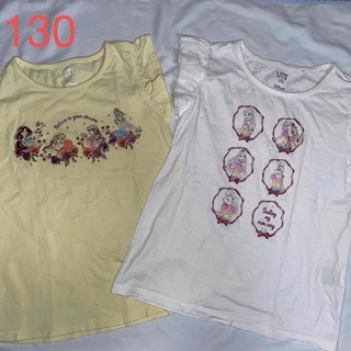 ユニクロ(UNIQLO)の【中古】SALE！！UNIQLO ディズニープリンセス　Tシャツ　130(Tシャツ/カットソー)