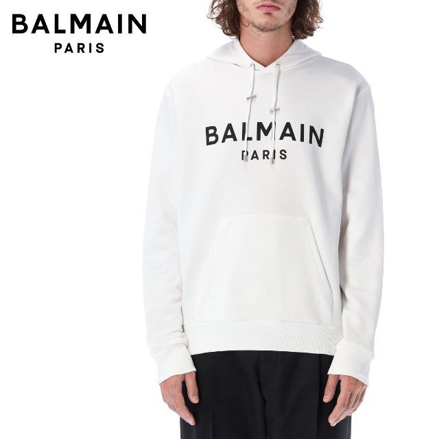 BALMAIN - 4 BALMAIN ホワイト パーカー フーディ size XL