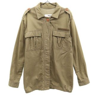 ルーカ ワンポイントロゴワッペン 長袖 シャツ M ブラウン RVCA ビッグシルエット レディース 【中古】  【230313】(シャツ/ブラウス(半袖/袖なし))