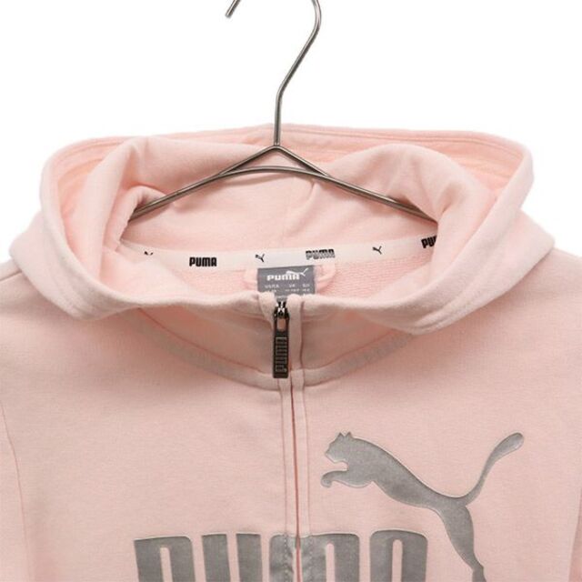 PUMA(プーマ)のプーマ プリント ジップパーカー L/G ピンク PUMA レディース 【中古】  【230313】 レディースのトップス(パーカー)の商品写真