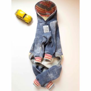 ウォッシュデニムロンパースMサイズ イタグレ服