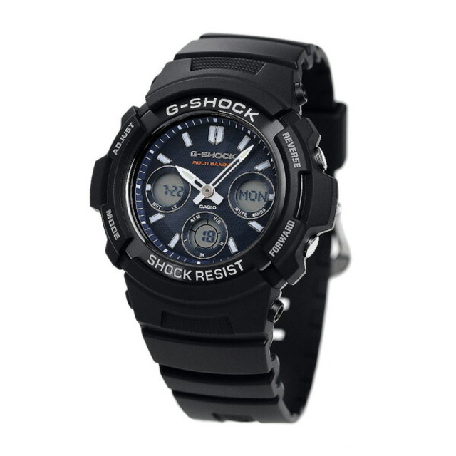 G-SHOCK CASIO G-SHOCK 腕時計 メンズ awg-m100sb-2aer カシオ Gショック スタンダードモデル 電波ソーラー 液晶/ブルーxブラック アナデジ表示