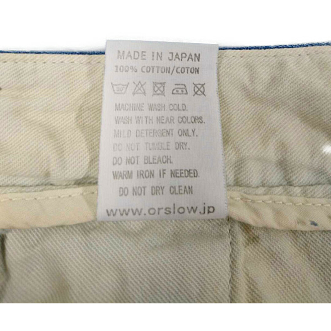 ORSLOW オアスロウ バックシンチ 加工 デニムパンツ インディゴ サイズ2 正規品 / B1376 7