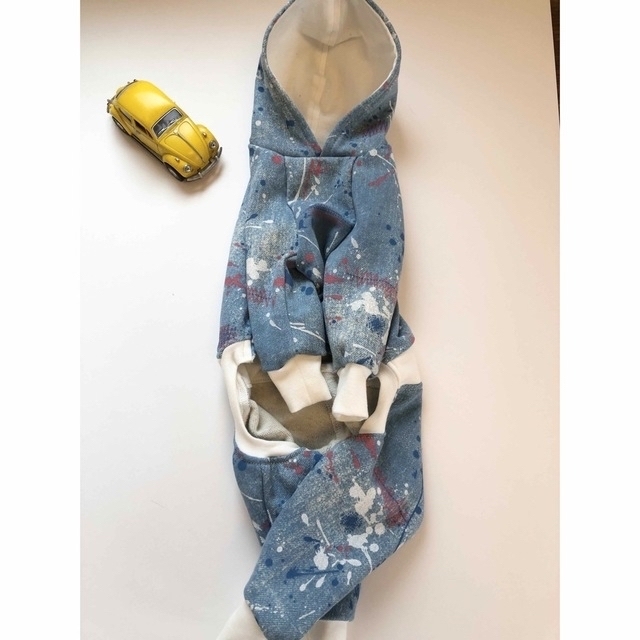 ウォッシュデニムロンパースMサイズ イタグレ服