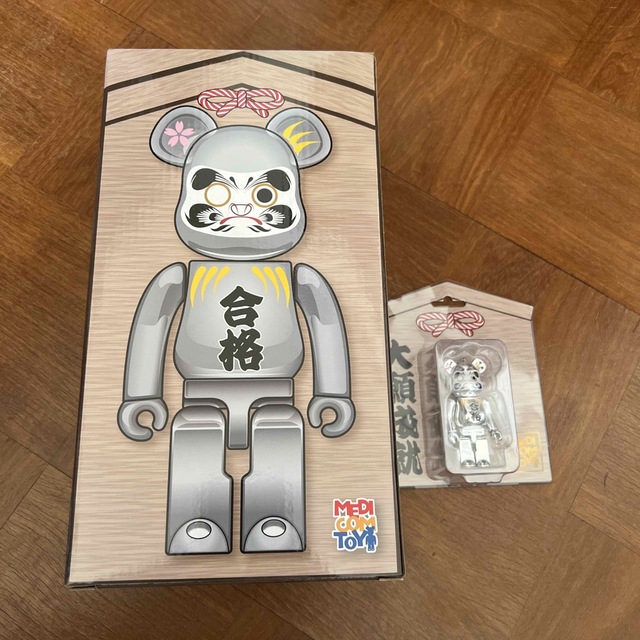 BE@RBRICK 達磨 合格 銀メッキ 400％