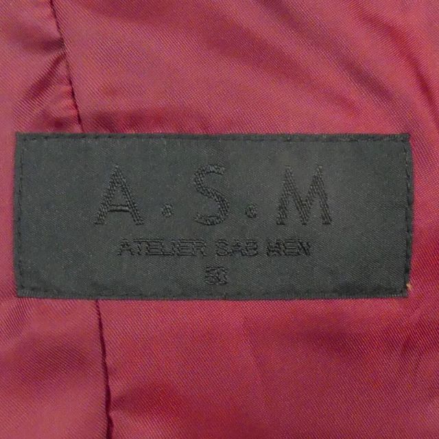 ATELIER SAB(アトリエサブ)のライダースジャケット 本革 シングル メンズ レザー L 赤 えんじTY2263 メンズのジャケット/アウター(レザージャケット)の商品写真