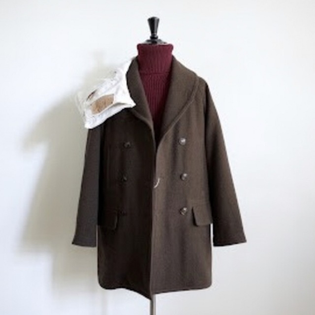 16 AW comoli ヤクウールショールカラーコート　size1 brown