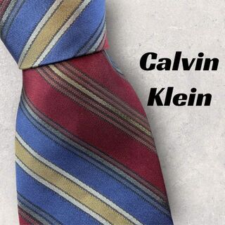 カルバンクライン(Calvin Klein)の【4708】美品！Calvin Klein ネクタイ　マルチカラー　ストライプ(ネクタイ)