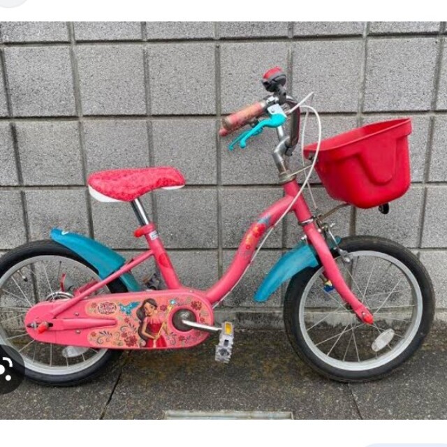 Disney(ディズニー)の子供用自転車（補助付き）　１６インチ　ディズニープリンセス キッズ/ベビー/マタニティの外出/移動用品(自転車)の商品写真