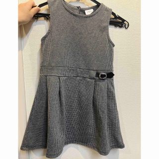 ザラキッズ(ZARA KIDS)の再値下げ　ZARAキッズ　ジャンパースカート　グレー千鳥格子柄(ワンピース)