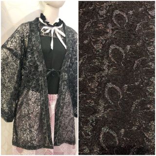 SALE！ 黒レース 羽織 ロング羽織 カーディガン(カーディガン)