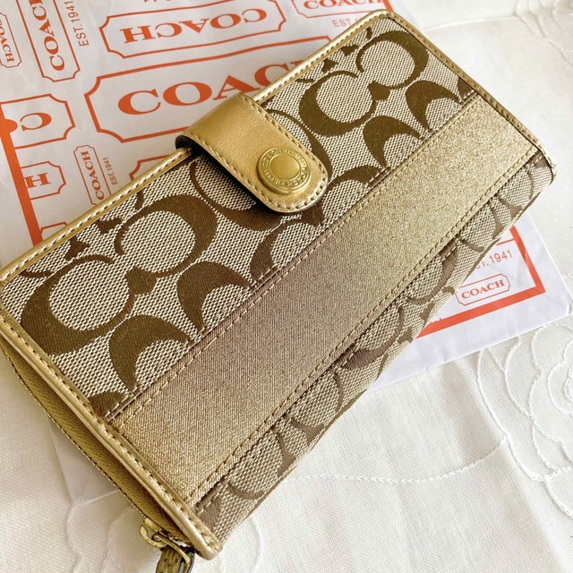 コーチ　COACH シグネチャー 長財布・お札入れ/ ゴールド