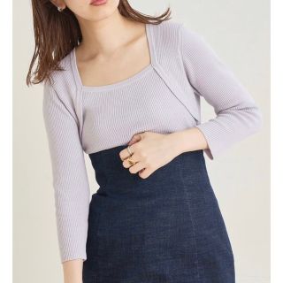 ナチュラルクチュール(natural couture)の周りと差がつく1着 ボレロレイヤード風細リブニットnatural couture(カットソー(長袖/七分))