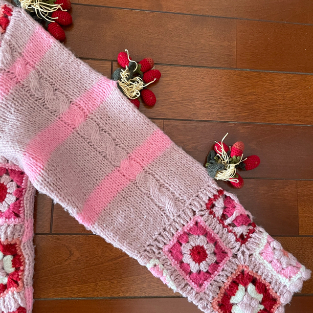 ピンクハウス　PINK HOUSE  モヘア　ハンドメイド　カーディガン