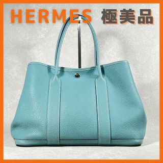 エルメス(Hermes)のHERMES ガーデンパーティーPM カントリー　ブルーシエル　□P刻印(トートバッグ)