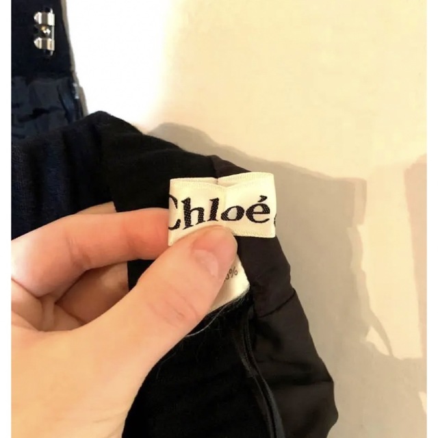 Chloe(クロエ)の【美品・ウール100%】Chloe　スカート　ブラック　 レディースのスカート(ひざ丈スカート)の商品写真