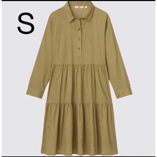 ユニクロ(UNIQLO)のUNIQLO  コットンティアードミニワンピース　S(ミニワンピース)