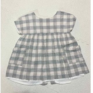 ザラ(ZARA)の【zara baby】女の子らしい淡いグレーのチェック柄チュニック♡(シャツ/カットソー)