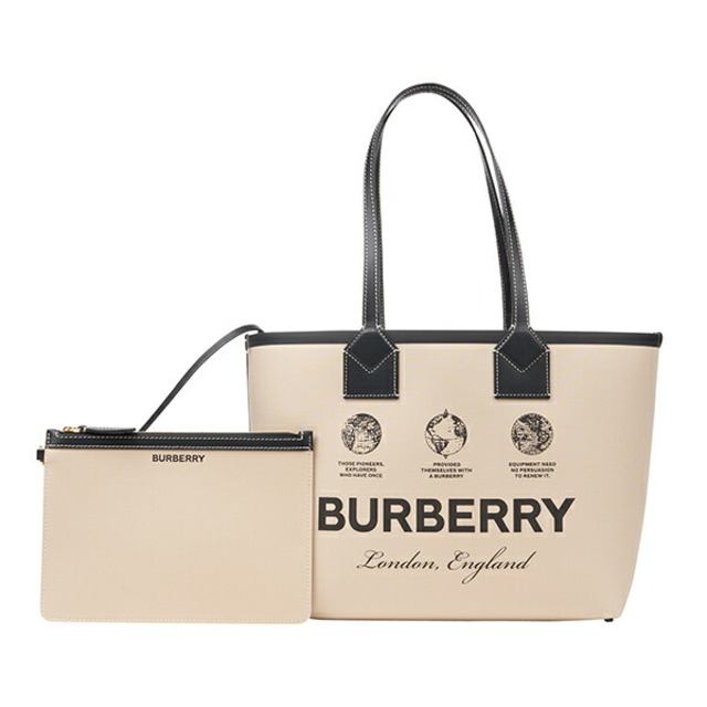 BURBERRY - 新品 バーバリー BURBERRY トートバッグ コットン&レザー