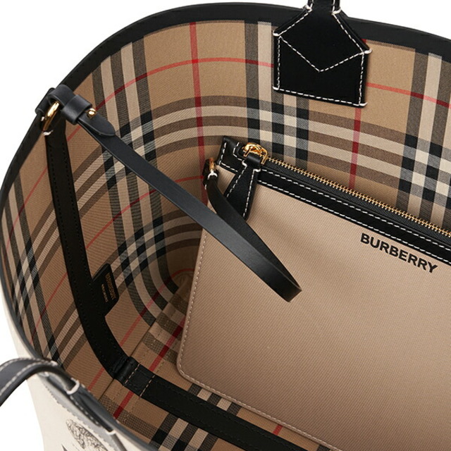 BURBERRY   新品 バーバリー BURBERRY トートバッグ コットン&レザー