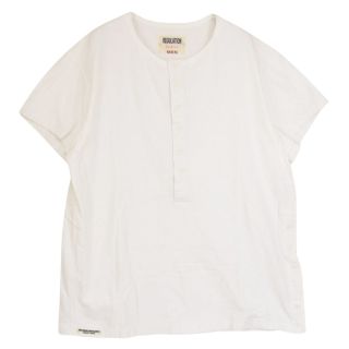 ヨウジヤマモト(Yohji Yamamoto)のYohji Yamamoto ヨウジヤマモト HD-T53-075 REGULATION サイドボタン ヘンリーネック 半袖 Tシャツ カットソー  ホワイト系 3【中古】(Tシャツ/カットソー(半袖/袖なし))