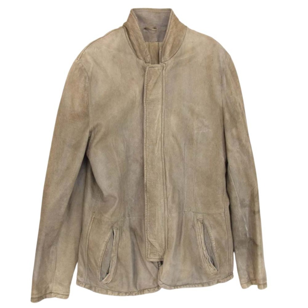 GIORGIO BRATO ジョルジオブラット 加工 レザー ジャケット グレー系