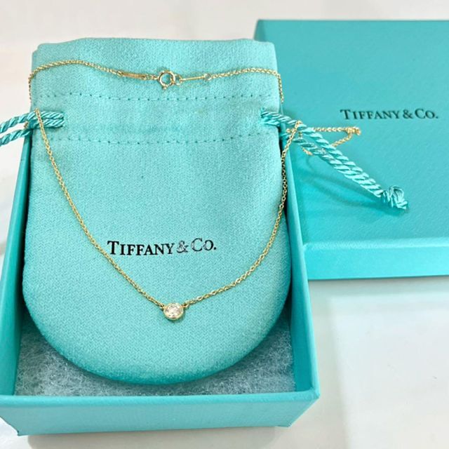 安価 Tiffany 新 18金 ネックレス バイザヤード ダイヤ ティファニー