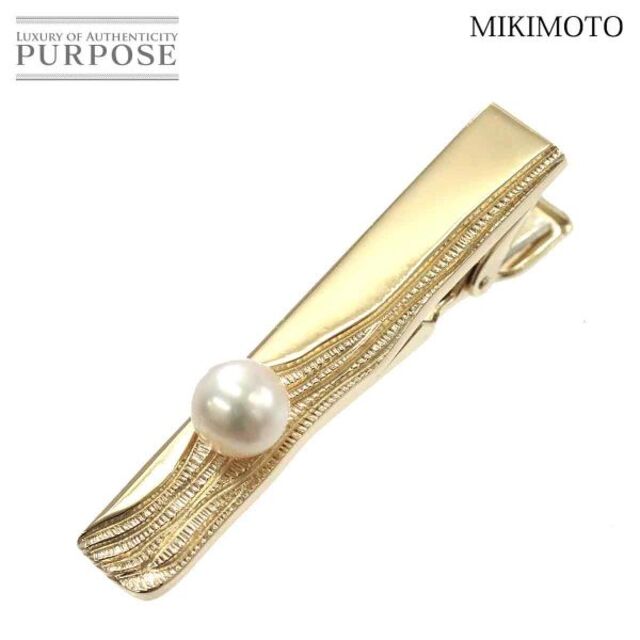 49800円 ミキモト イエローゴールド 6.7mm パール タイピン MIKIMOTO