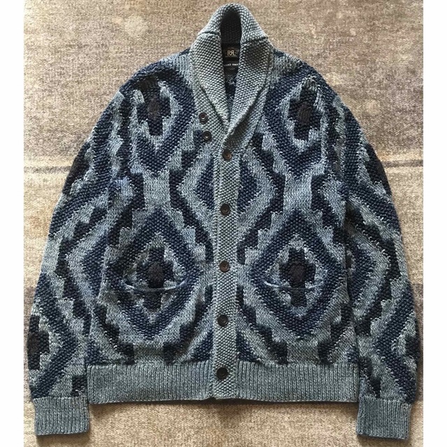 【未使用品】RRL INDIGO NATIVE CARDIGAN ショールカラー